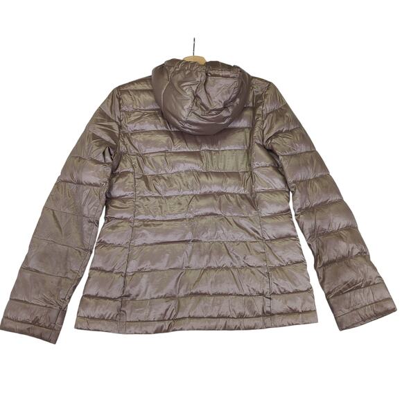Andrew Marc Packable Lightweight Premium‎ Down Puffer Jacket Gold Metallic Small - Picture 2 of 9